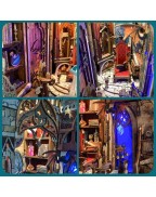 Wooden Moonlight castle DIY Book Nook