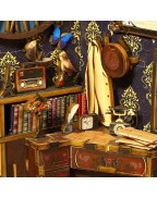 Detective Office Book Nook Shelf Insert